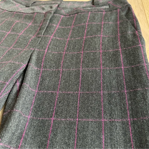 DIANE VON FURSTENBERG Plaid Wool Wide Leg Trousers Tall - Picture 7 of 14